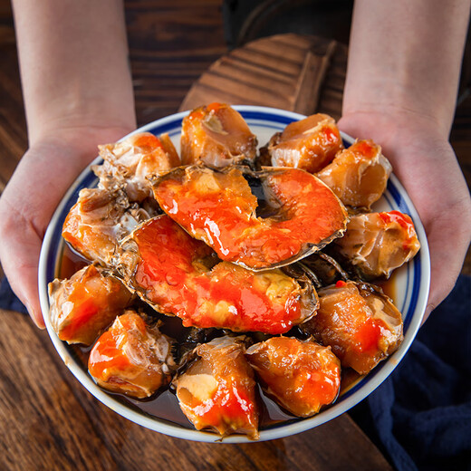 
Ningbo sauce, green crab, drunk crab sauce, crab, raw pickled crab, red paste, choking crab paste, raw pickled crab, seafood sauce, female crab, Ningbo specialty [Ningbo sauce, green crab] cut into pieces and canned