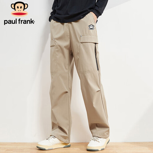 Paul Frank Pants Men's Summer Casual Pants Men's Straight Leg Two-Wear Mountaineering Overalls Men's Pants Khaki XL