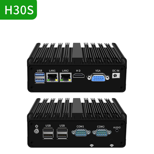 Timestron H30 double carte réseau double port série RS485 ordinateur industriel processeur J6412 quad-core I3I5I7 hôte d'ordinateur quad-core J4125 J1900 N2840 carte mère intégrée n100 H30 double réseau double série J1900 DDR3L 4G mémoire 128G SSD