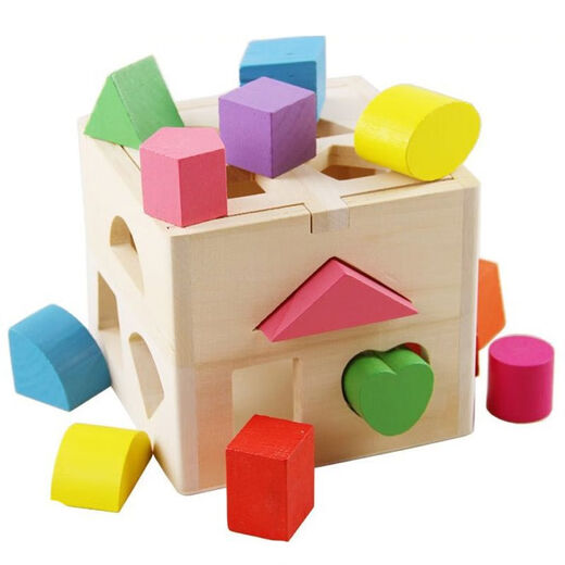 Qianfeng Montessori frühe Bildung Dreizehn-Loch-Intelligenzbox Bildungsspielzeug Holzkinder Formpaarung Farbe Kognitive Bausteine Dreizehn-Loch-Formpaarung Intelligenz Box