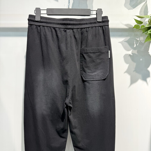 
FR.YH.ZH Manverdini 2025 Spring 16820 Fashion Trendy Men Fashion Fashion Washing Cotton Sports Knitted Leisure Pants Black XL