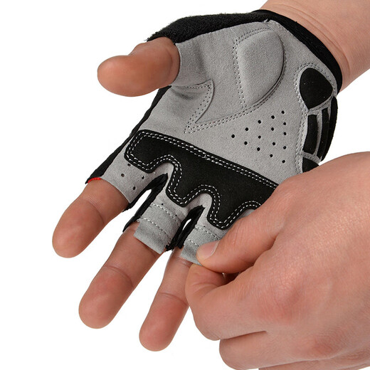 ROCKBROS Cycling Gloves Bicycle Half Finger Summer Outdoor Gloves Men's and Women's Short Finger Cycling Gloves Cycling Equipment S030 Black SBR Palm Pad L