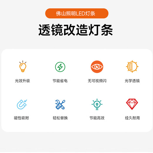 Foshan Lighting (FSL) ceiling lamp wick LED lamp plate magnetic modification long strip light panel strip light source module 40W light strip/positive white light/one for four