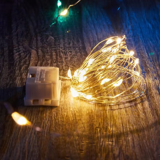 Night light, portable lamp, battery, small lamp, computer keyboard, desk lamp, bedside lamp, camping, warm white atmosphere-1.0m, 2 pack