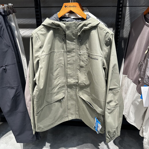 Columbia 25 Frühlings- und Sommer-Neue Columbia Herren winddichte wasserdichte Kapuze-Einschichtjacke XE4839 XE4839011 Black Grey S