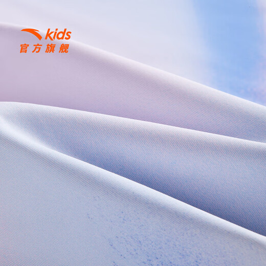 ANTA Children's T-shirt Girls Long Sleeve 2025 Summer New Thin Pants Cool Mint Cool Sunscreen Breathable Top Marshmallow White/Jun Blue (Piece Print)-1 150 cm