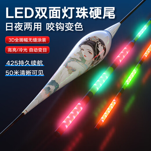 Shantoulin Village Biaosheng LED hard tail high bright high sensitive night float bite hook color change day and night fishing carp float soft light cold moon fine hard tail [bite hook color change] day and night W-1203 [travel crucian carp] eat about 2.0g lead