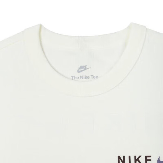 耐克（NIKE）纯棉印花短袖男士跑步上衣宽松半袖夏季新款运动T恤 帆白色/HF6172-133 纯棉透气  L 130-150斤