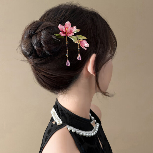 Bai Shilin's super fairy ancient-style hairpin for women, tassel-shaped hairpin, wooden hairpin, Hanfu cheongsam headdress, new Chinese style accessories for girlfriend, super fairy fringe hairpin