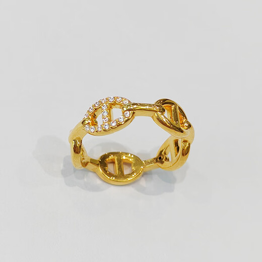 Lie Rui original versatile ring 2025 new light luxury fashion design high quality gift for girlfriend and best friend 18K gold moissanous pig nose ring No. 12