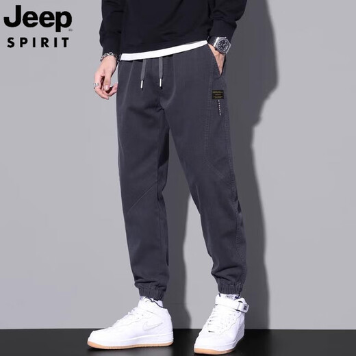 Jeep Spirit Jeep American Working Jeans Männer 2025 Sommer Lose Krawatte Harun Casual Hosen Männer Frühling und Sommer 9859 Black M.