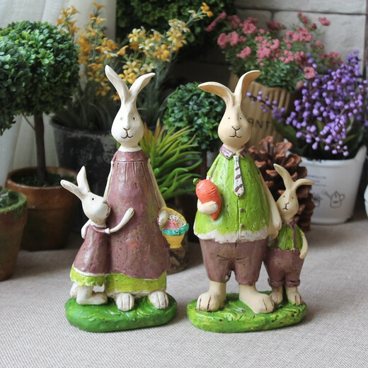 
Creative old cute rabbit resin crafts desktop cafe shop living room home decoration ornaments A7-15920