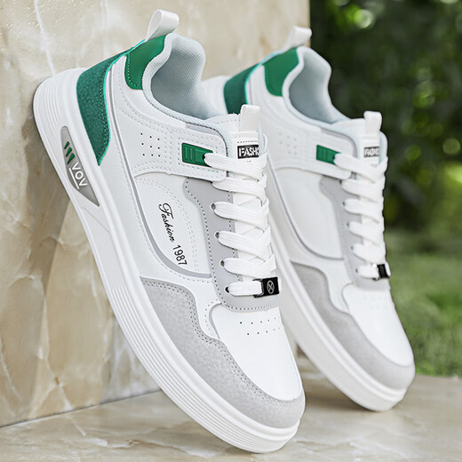 Ajom Light Luxury Chaussures pour hommes, nouvelles chaussures de planche de mode, chaussures décontractées à la mode d'été pour hommes, armée de l'air masculin n ° 1 AJ Chaussures blanches confortables, 9910 Gray blanc 40