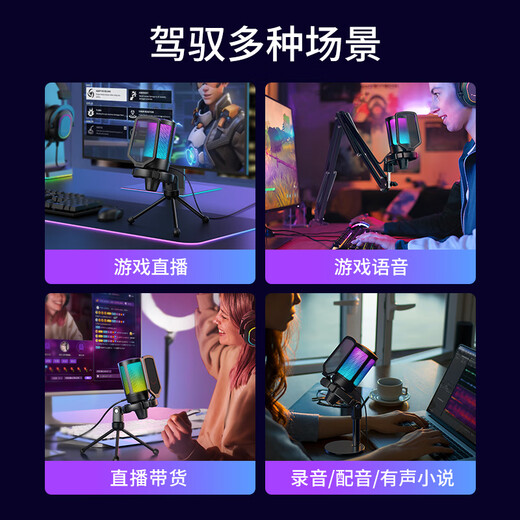 FIFINE computer microphone live broadcast game e-sports anchor singing condenser noise reduction vibrato video notebook desktop usb wired directional radio external microphone A6 cantilever