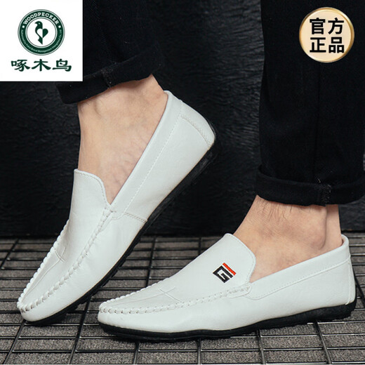 
Woodpecker Spring and Summer 2025 new Doudou shoes men's leather shoes Korean version driving shoes lazy shoes social trend casual men's shoes black 9880 39 This model is one size smaller. It is recommended to take a larger size