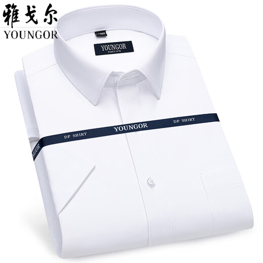 
MAYOR Yageo Short Sleeve Shirt Men's 2025 New Pure Cotton No-Iron Middle-aged Casual Real Pocket Professional Formal Shirt 6625 41 (Suggested 158-168Jin [Jin equals 0.5 kg])