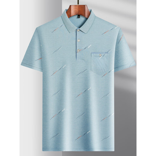 凡客诚品（VANCL）中年男士翻领短袖t恤爸爸装夏季薄款polo衫中老年冰 冰丝-9855 灰色 真口袋 M 48/165