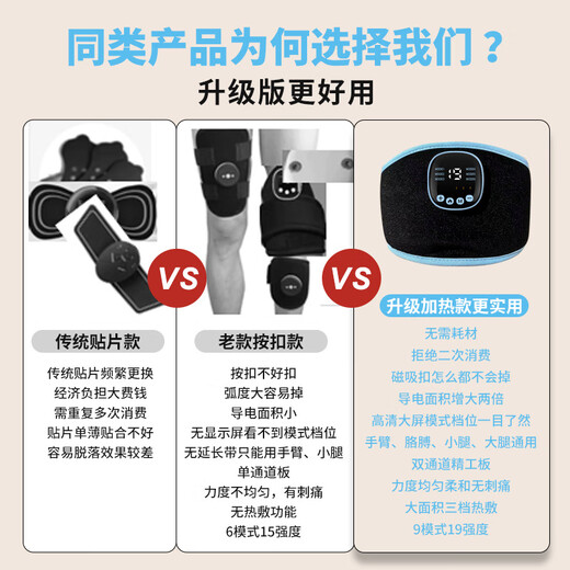 New ems heated wristband home hand training massager portable hand and foot massager with remote control blue arm (hot compress model