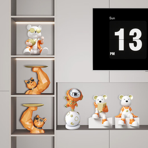 Büro Weinschrank Eingang Dekoration Office Desktop kleine Ornamente Raum Mann Paar Hirschbär Harz Crafts Ekd3897J Helles Goldener Set zwei Edelsteine ​​Liebe Hirsch