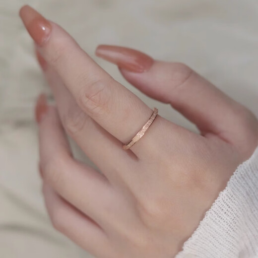 Men's quality color gold ring 18k white 18K plain ring rose gold women's light luxury 2025 Xinzhong rose gold-1mm US size 5 (suitable for 80-90Jin Jin is equal to 0.5 kg)