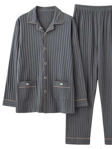 Bomp Vatertagsgeschenk für Männer Pyjama mittleren und älteren Frühlings- und Herbststil Xinjiang Baumwolle Langarm Hausanzug Autumn 9905 XL empfohlen 130-160Jin [Jin ist 0,5 kg]