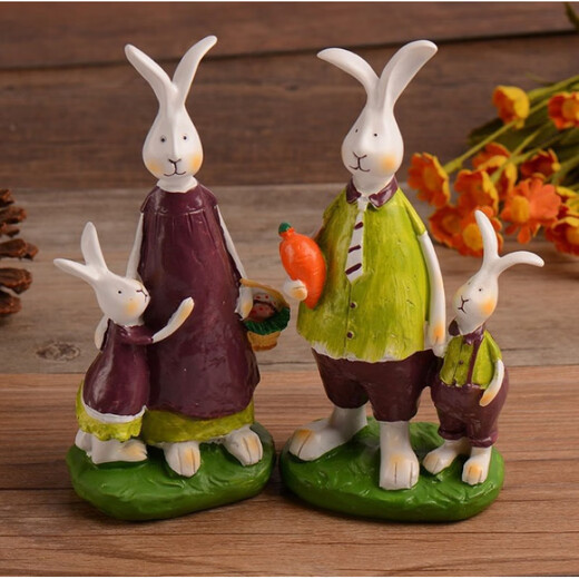 
Creative old cute rabbit resin crafts desktop cafe shop living room home decoration ornaments A7-15920