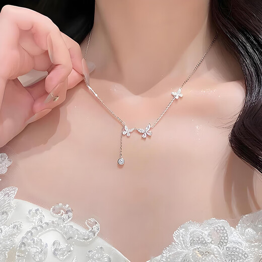 French tassel butterfly necklace women's light luxury niche high-end clavicle chain Christmas Valentine's Day birthday gift for girlfriend Butterfly Dream Necklace