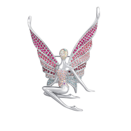Yadige 2025 new high-end flower fairy brooch for women light luxury high-end gradient wing brooch accessories for women