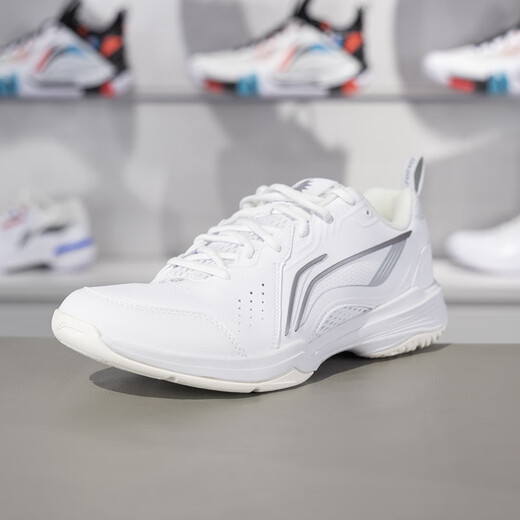 Li Ning Badminton Shoes for Men and Women 2024 New Almighty King V2.0 Flying Eagle Shock Absorbing Breathable Training Shoes AYTU001 Standard White/AYTU001-1 40