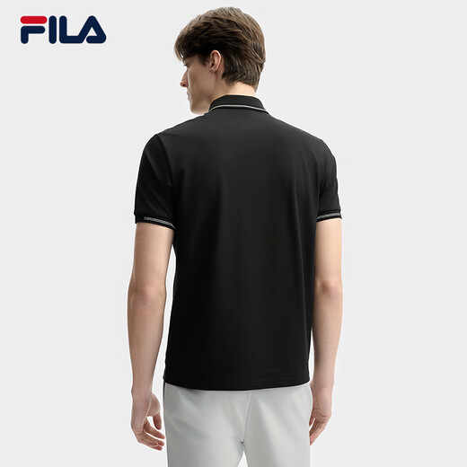 Fila Pilot POLO | Fila official men's knitted POLO2025 summer new fashion casual cool short-sleeved black-BK L 175/96A/L