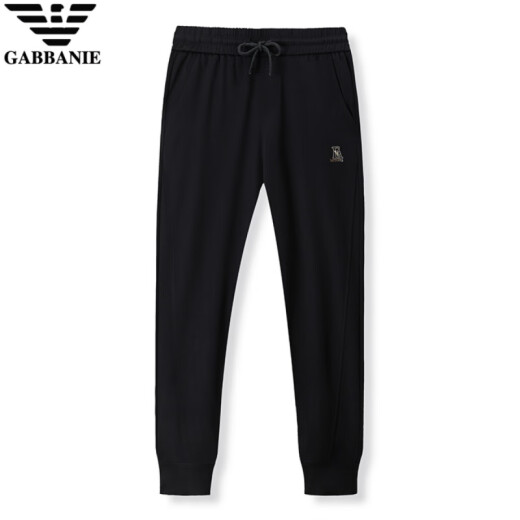 Chiarmania boutique men's trousers for men's summer ice silk thin casual sweatpants middle-aged and young straight-leg pants for men 13062 black trousers M 165