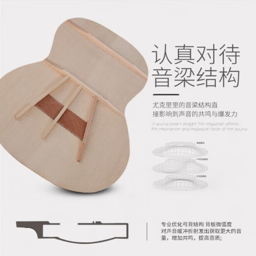 骊歌【德国】正品单板尤克里里女初学者男生乐器小吉他学生儿童礼物 爱莲说 23英寸