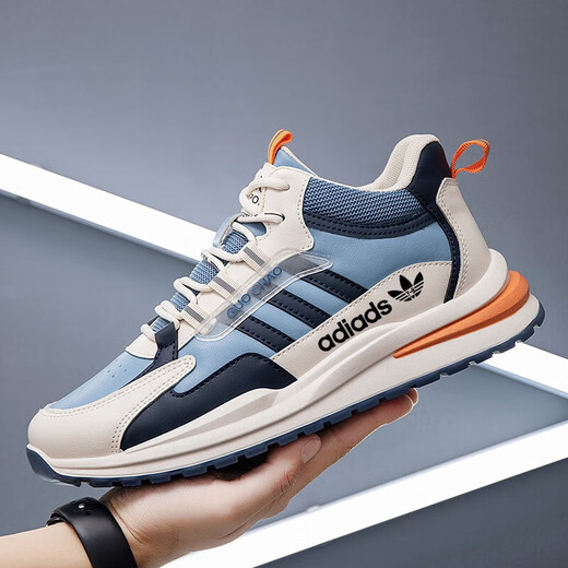 Brand broken-size men's shoes soft sole non-slip sports shoes 24 spring new casual shoes odorproof mesh casual shoes AD6628-black and red leather waterproof model 38