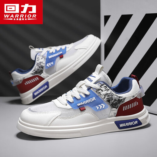 
Warrior men's shoes summer versatile mesh shoes men's breathable casual shoes men's L758N white red and blue 42