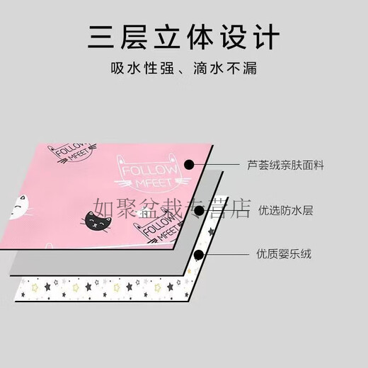 Won Ji Diaper Pad 1,8 mètres x 2 mètres Hiver Baby Diaper Pad étanche étanche grande lit couches lit simple côté double lavable 1,8 lit Xingxing Bear [double face à double usage épaissis