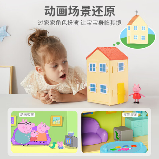 80 % neues Piggy Peppa Pig Spielhaus Spielzeugset Piggy House Cartoon Peripherie Geburtstagsgeschenke für Kinder Jungen und Mädchen Geschenke