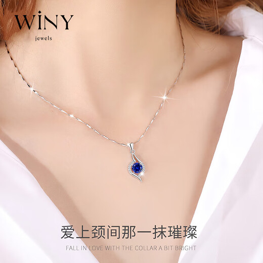 The only (Winy) Yirenzhilian sterling silver necklace, women's pendant, Valentine's Day birthday gift for women, silver jewelry for girlfriend and wife