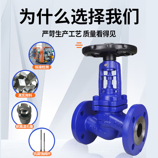 KEZHITU WJ41H-16C Tipa corrugada Gama de brida Válvula de cierre caldera de vapor a alta temperatura Válvula térmica de acero fundido DN15-400 DN12596Jin [Jin iguala 0.5 kg]