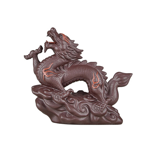 Purple sand tea pet dragon ornaments can be raised ore pure handmade twelve zodiac animals in the year of the dragon Dragon Immortal Tea Tray Pingbu Qingyun Purple Clay Trumpet Length 12 Height 10 Gifts
