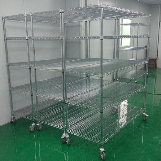 JPHZNB Mobile Shelf Warehouse Workshop Material Rack Stainless Steel Factory Storage Rack Display Rack Metal Multi-layer Rack Length 1518*Width 355*High 1800*5-layer Wheel