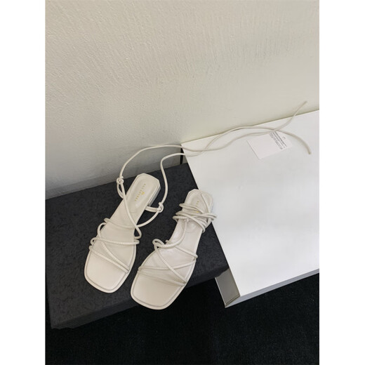 S.Sofea Nischen -Design -Gurte Römische Schuhe Fee Wind Open Toe Niedrige Fersen Sandalen für Frauen für Sommer x679 Schwarz 35