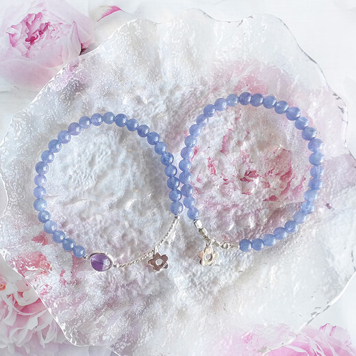 Chi Xing original design Ziyuan natural Tanzania tanzanite amethyst bracelet crystal bracelet niche crystal simple style 13cm5mm