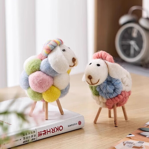 
Yunya Creative Nordic Sheep Healing Small Ornaments Living Room Home Decoration Room Desktop TV Cabinet Children's Room Furniture Color Group-Medium