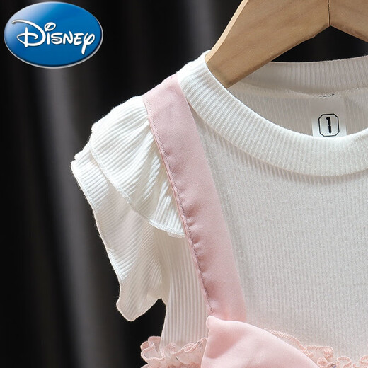 Disney Children's Vêtements 2025 Été Nouvelle petite fille robe en deux pièces robe à la mode courte à manches à manches