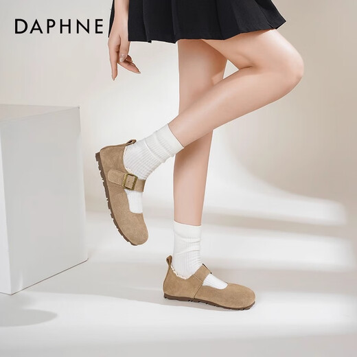 DAPHNE达芙妮博肯鞋女2025夏季新款大头穆勒休闲鞋皮带扣丑萌全包勃肯鞋 灰色 35