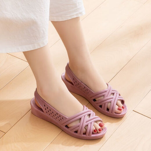 Mankoyi 2025 Sommer bequeme Sandalen für Frauenarbeit Schuhe flacher Fisch Mund offen mit nicht rutschfestem Keeberichtungsbestand und bequemer 902 Gold 37 (nur kleiner)