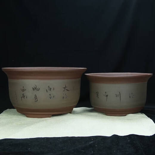 特大号紫砂花盆种树老桩60cm以上超大种发财树铁树陶瓷盆 854大中两个