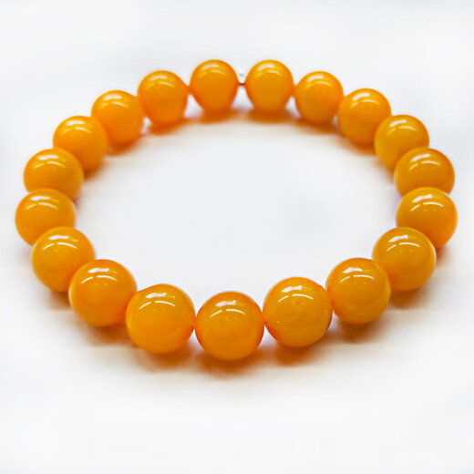 Her Generations Natural Beeswax Bracelet Amber Chicken Fat Yellow Full Honey Single Circle Buddha Bead Bracelet Birthday 10-10.5MM (866549)