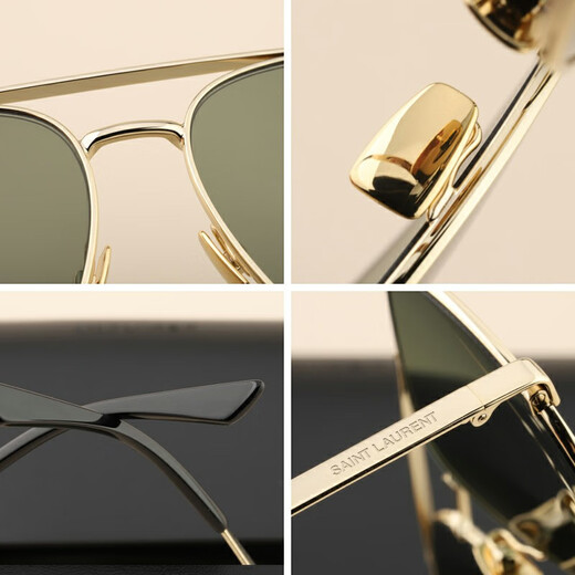 Saint Laurent (YSL) Neue Sonnenbrille, männliche Pilot -Sonnenbrille für männliche Piloten, Frauenfeiertagsgeschenk SL653 003