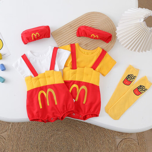 G.DUCKKIDS little yellow duck fart clothes baby clothes summer thin pure cotton newborn jumpsuit male and female baby suspender pants yellow short-sleeved T-shirt 80cm 80 size 7-11 months (recommended for babies 75-)c